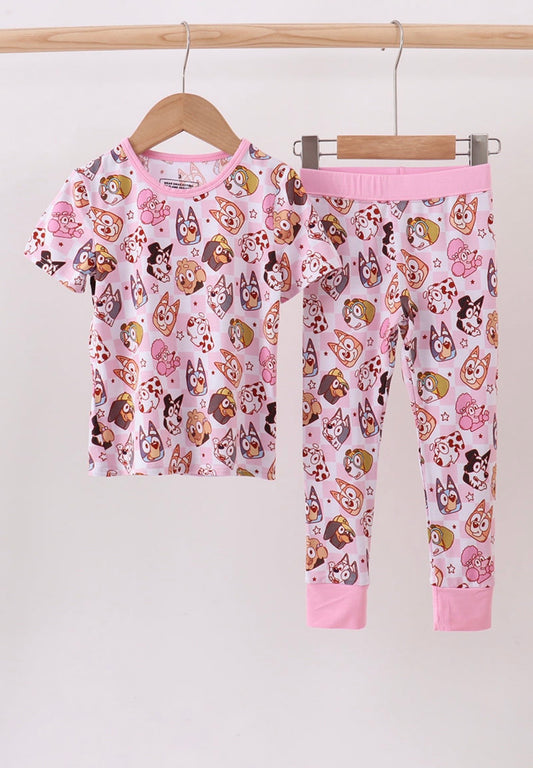 Pink Bluey Print Bamboo Pajamas