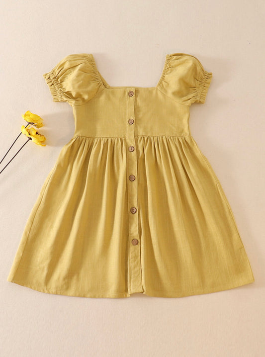 Lemon Linen Dress