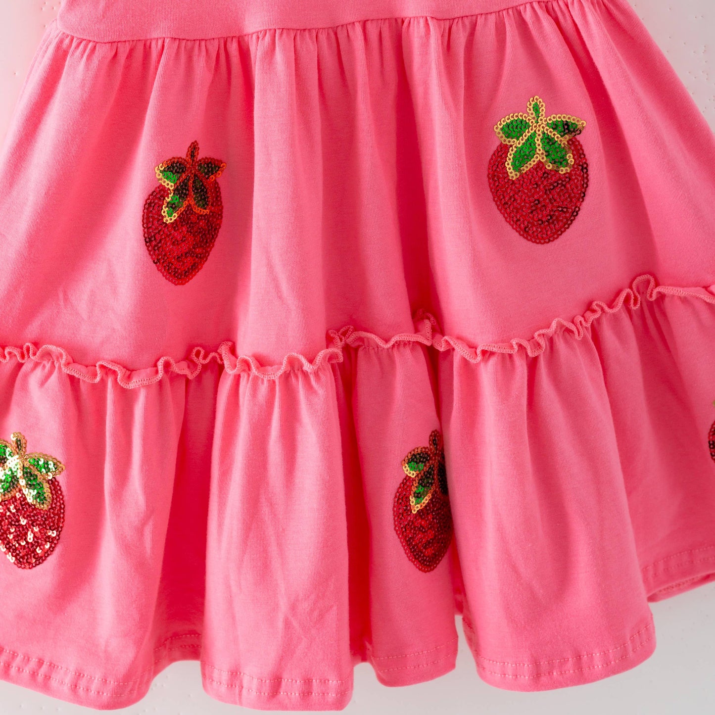 Strawberry Sequin Girls Dress