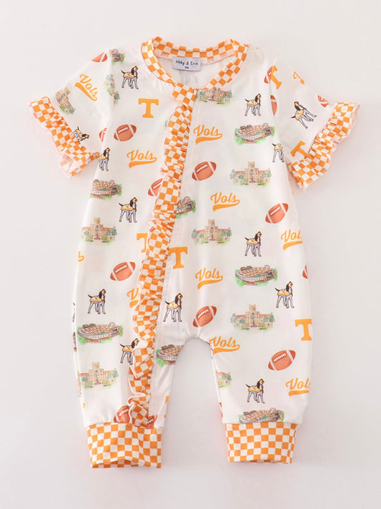 Tennessee Football Print Girl Romper