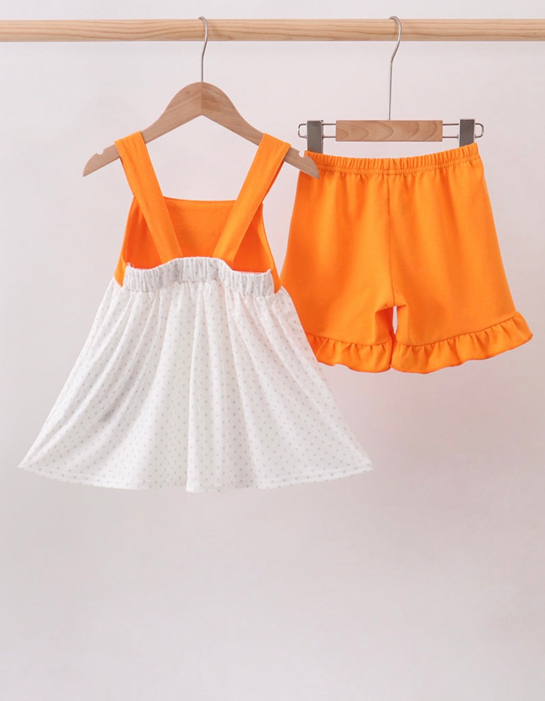 Orange Tennessee Applique Ruffle Shorts