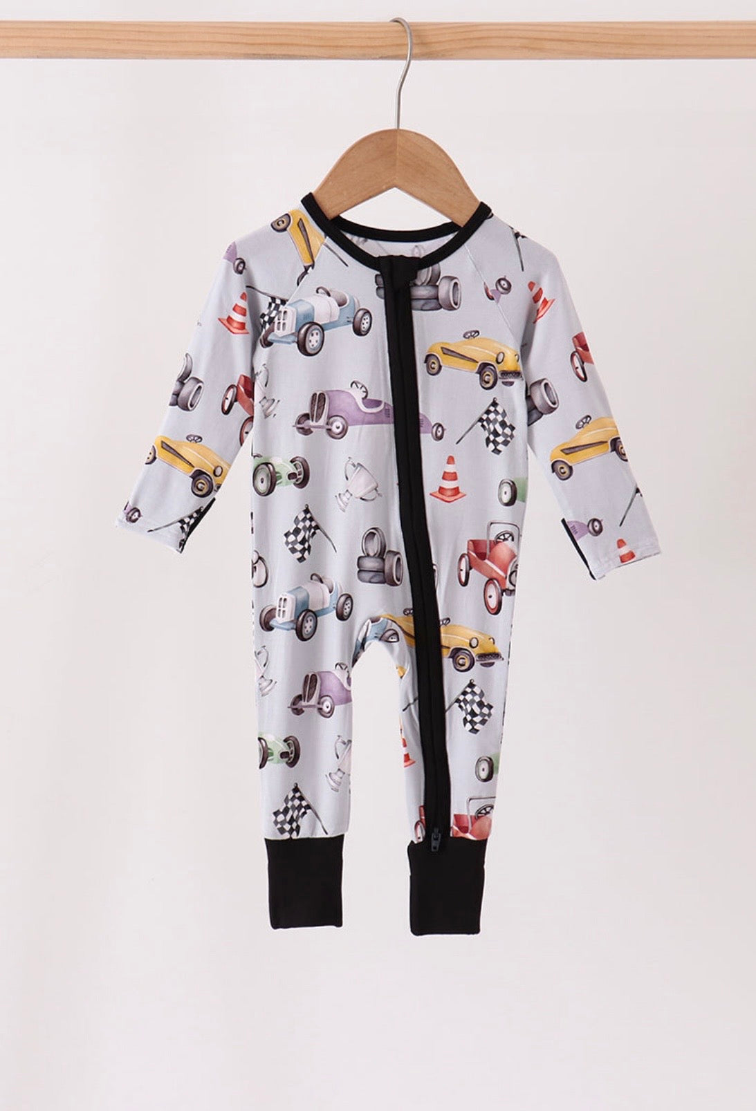 Ready, Set, Race! Bamboo Zip Romper 🏎️🏁