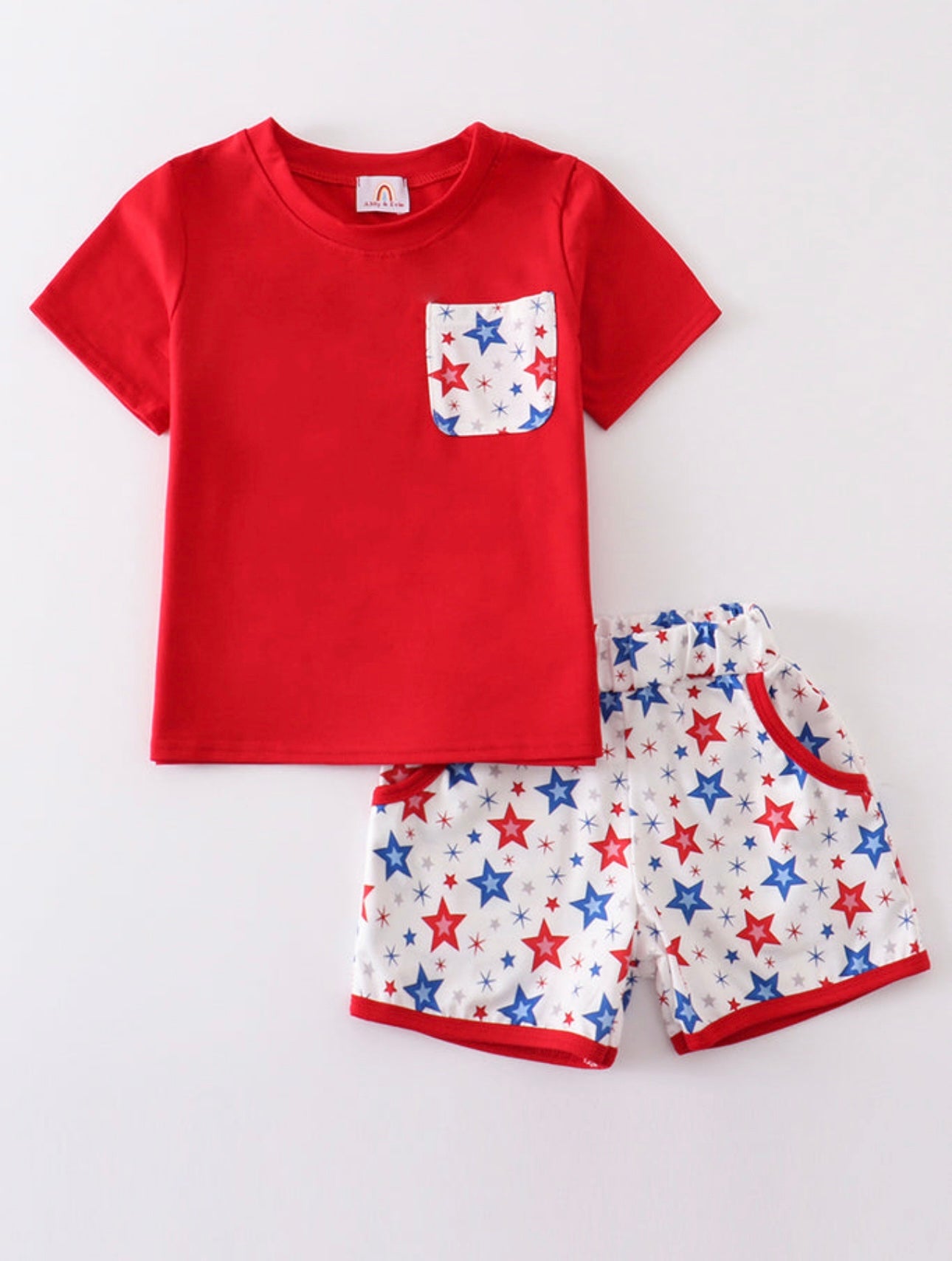 Red Patriotic Star Print Set