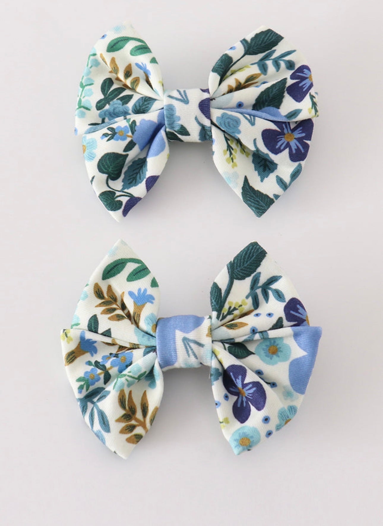 Blue Floral Hair bow