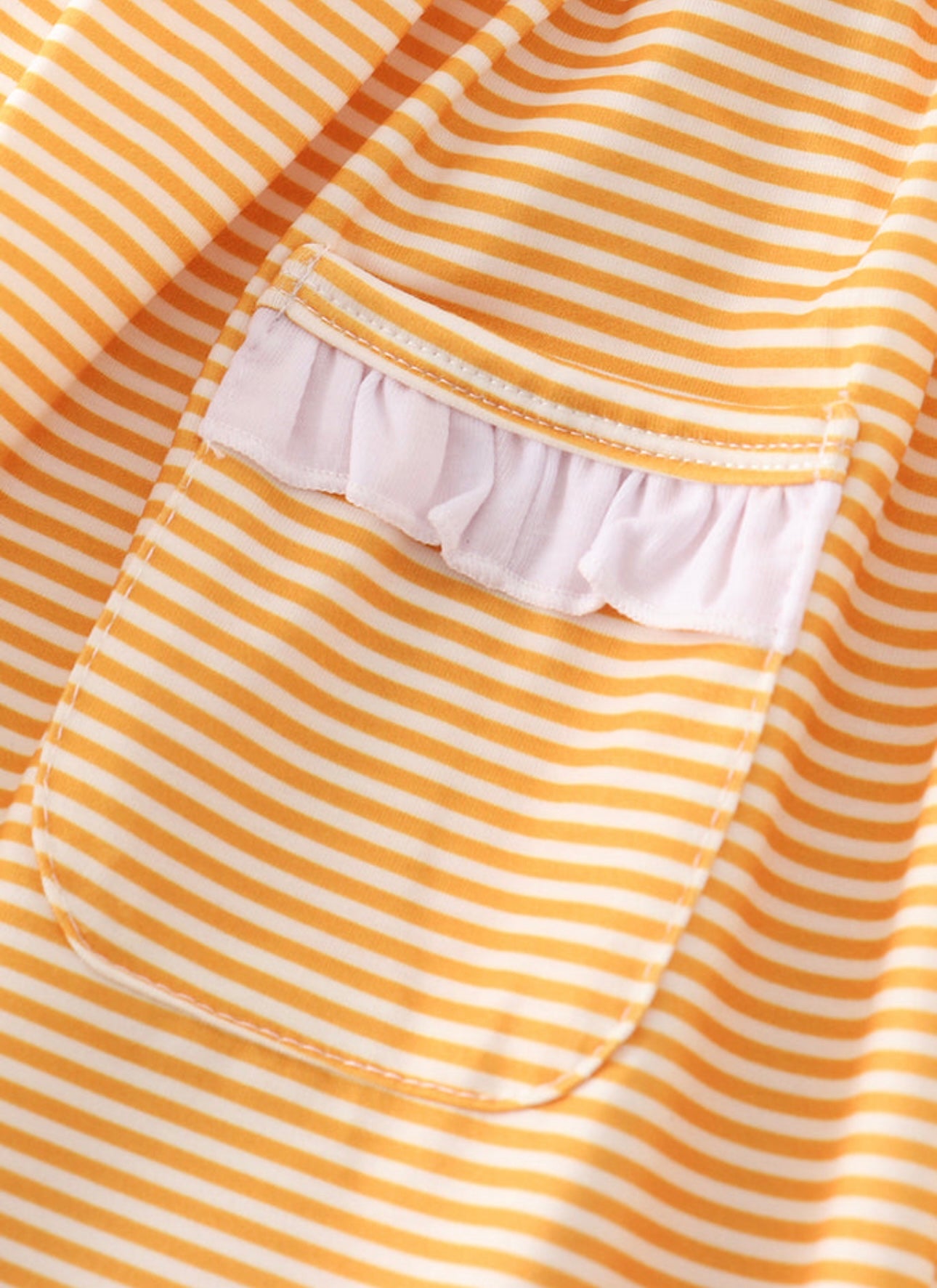 Orange Striped Cheerleader Embroidered Dress