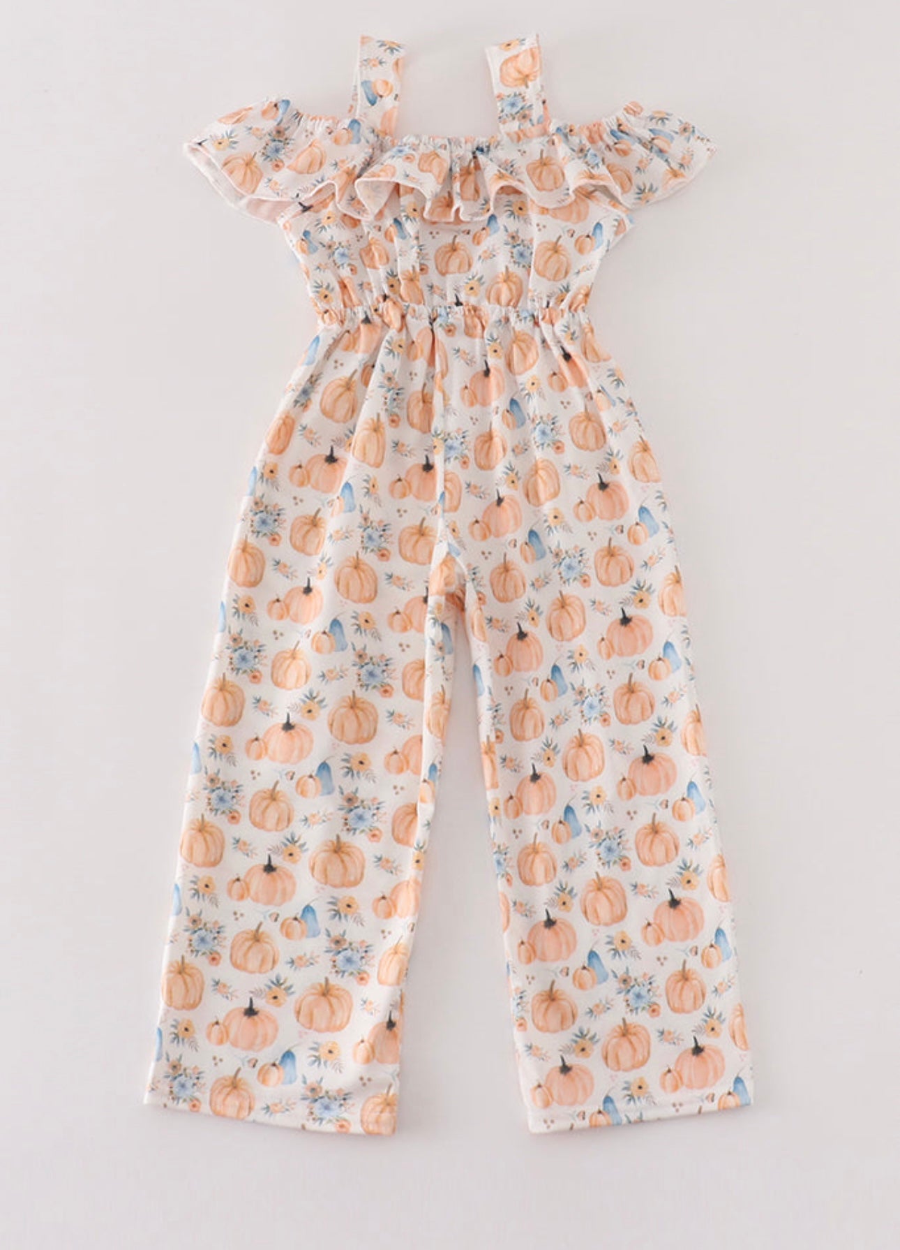 Orange Pumpkin Print Jumpsuit