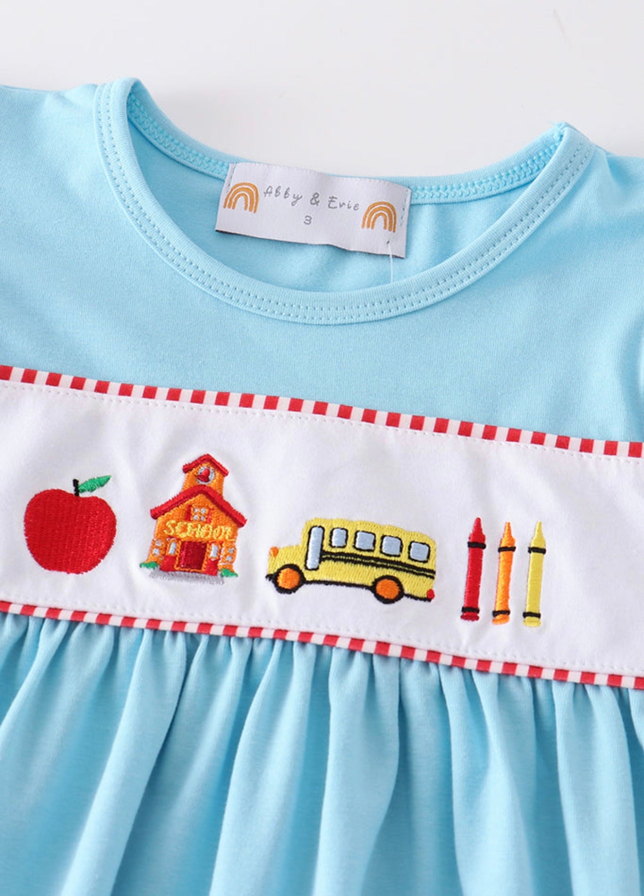 Blue Back to School Embroidery Set