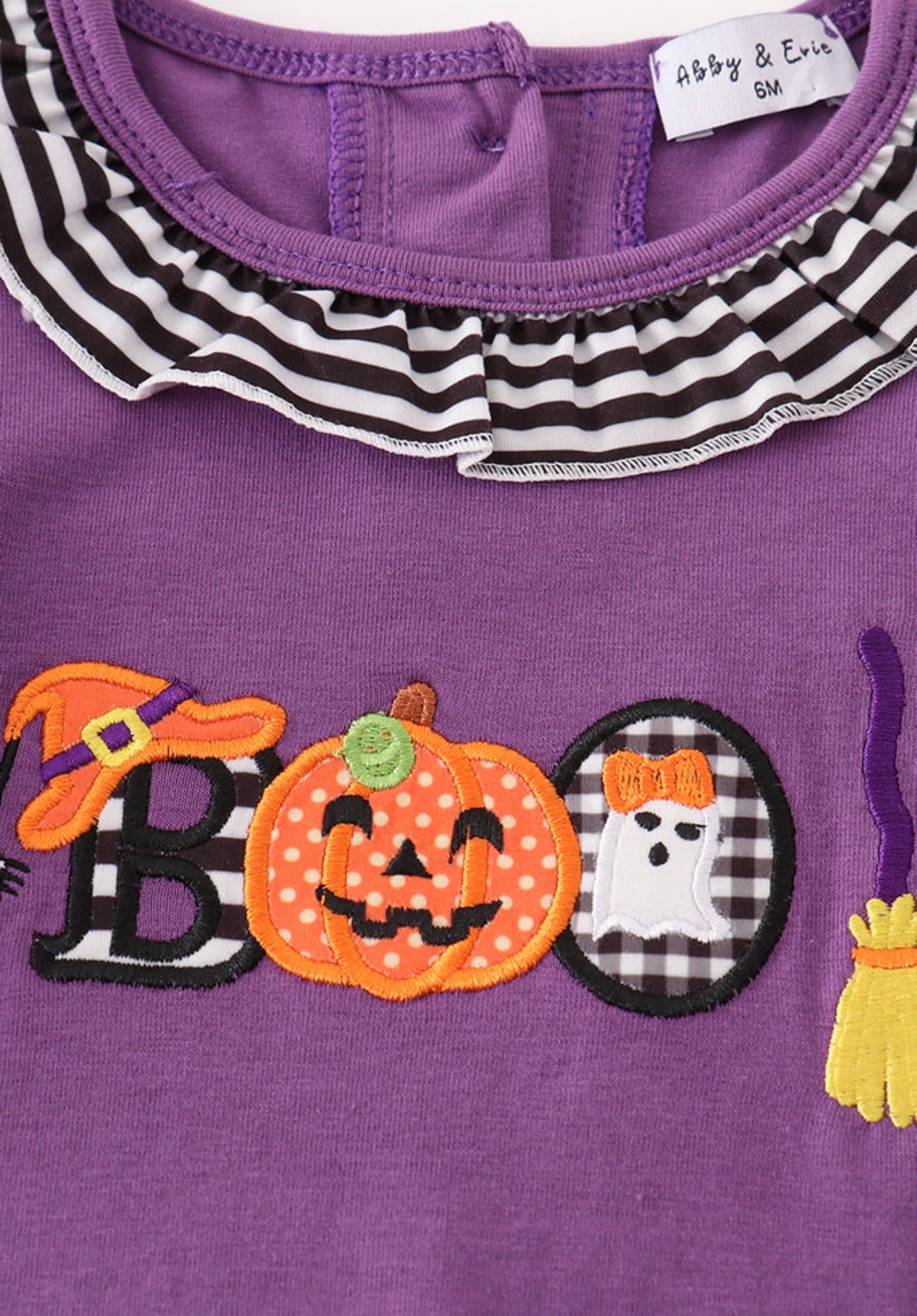 Purple Boo Pumpkin Applique Romper