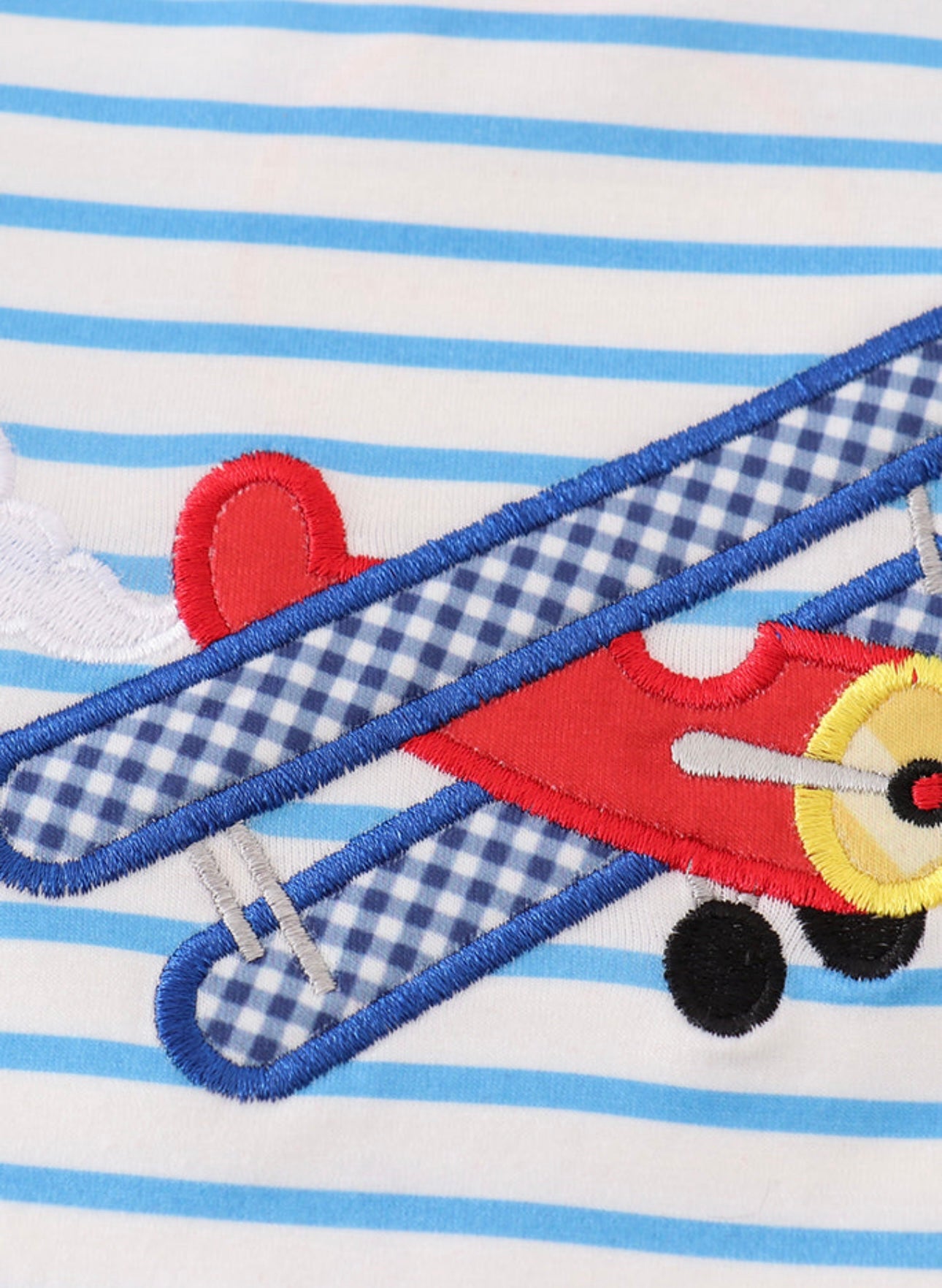 Blue Stripe Airplane Romper