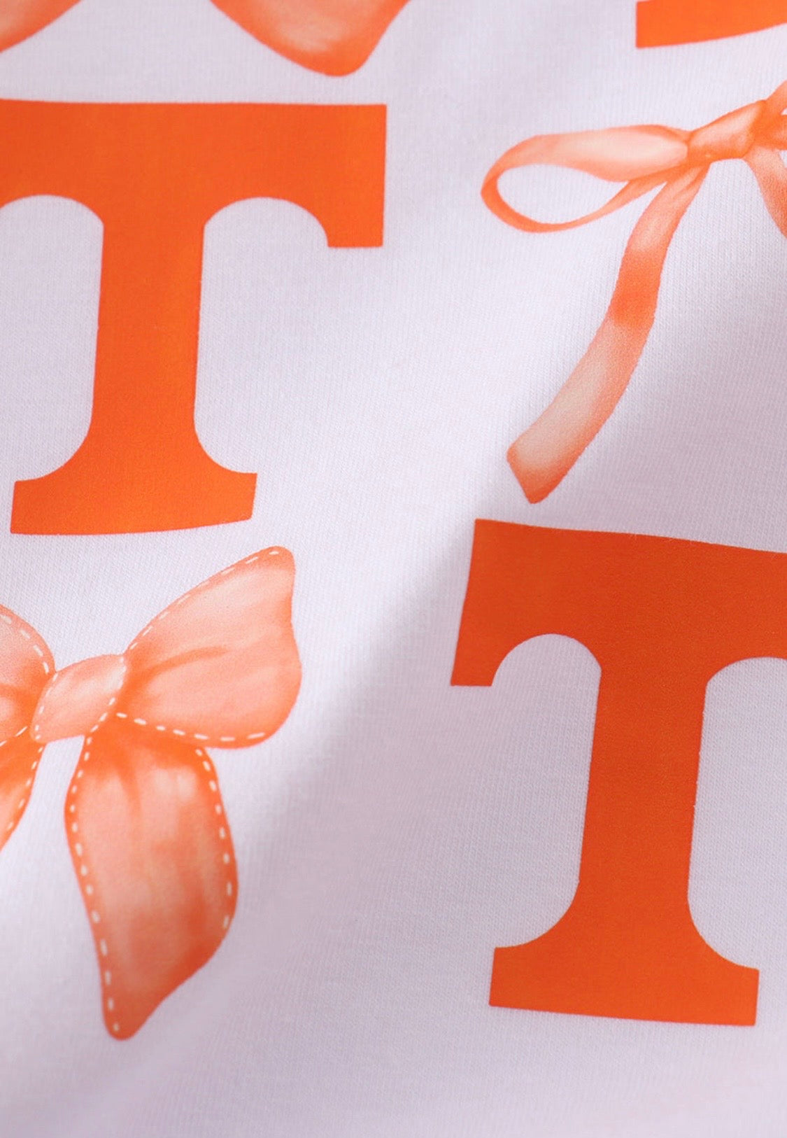 Orange and White Tennessee Bow Top