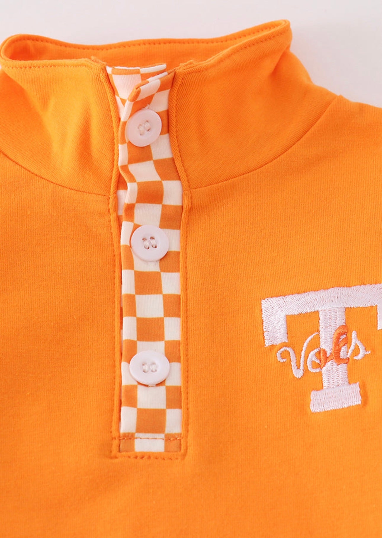 Orange Embroidery Checkered Tennessee Set