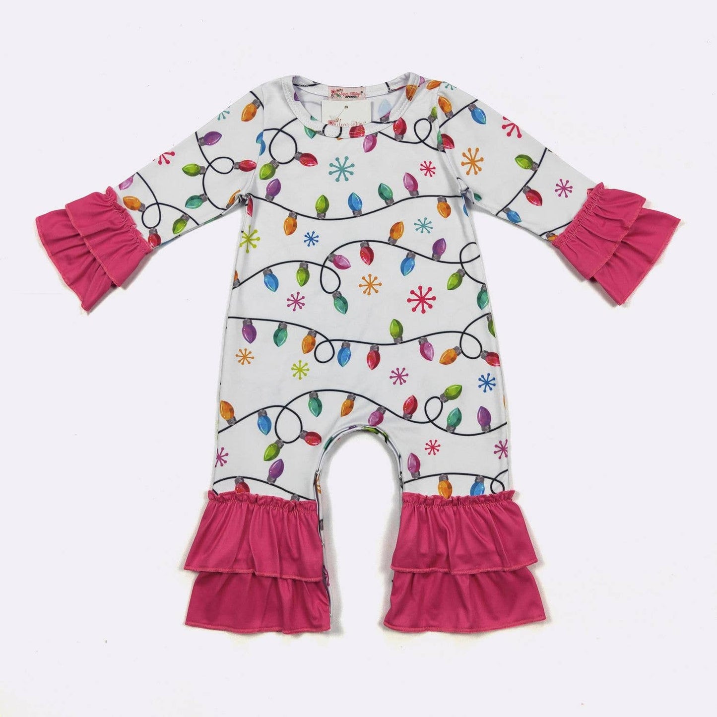 Christmas Lights Bling Baby Romper