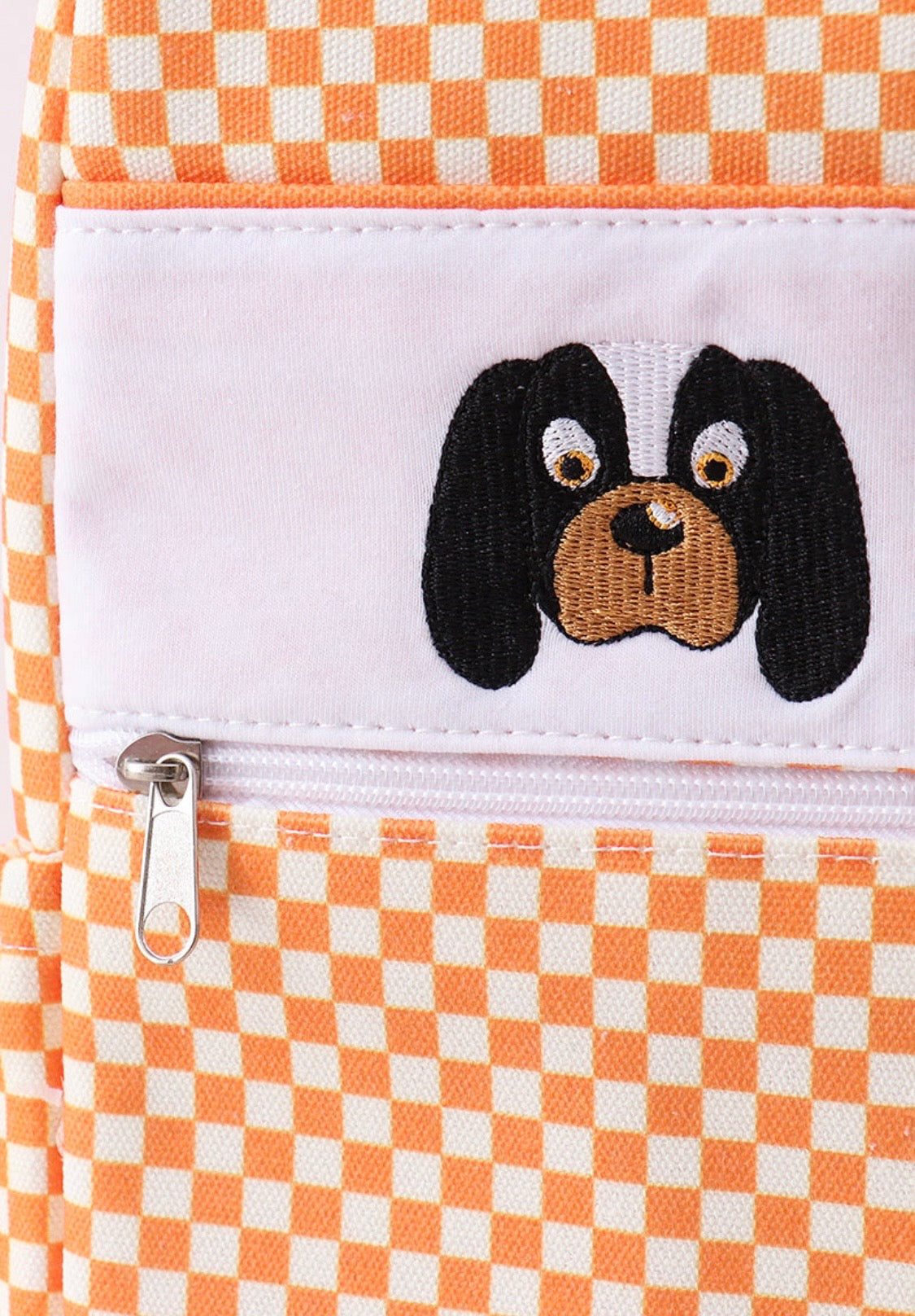 Checkered Embroidery Backpack