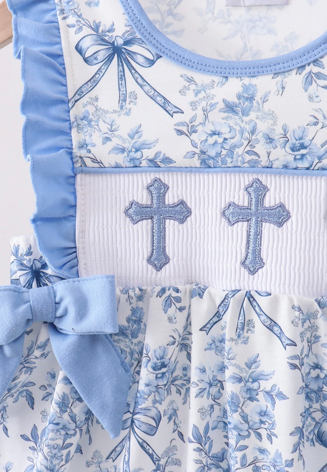 Blue Cross Smocked Dress