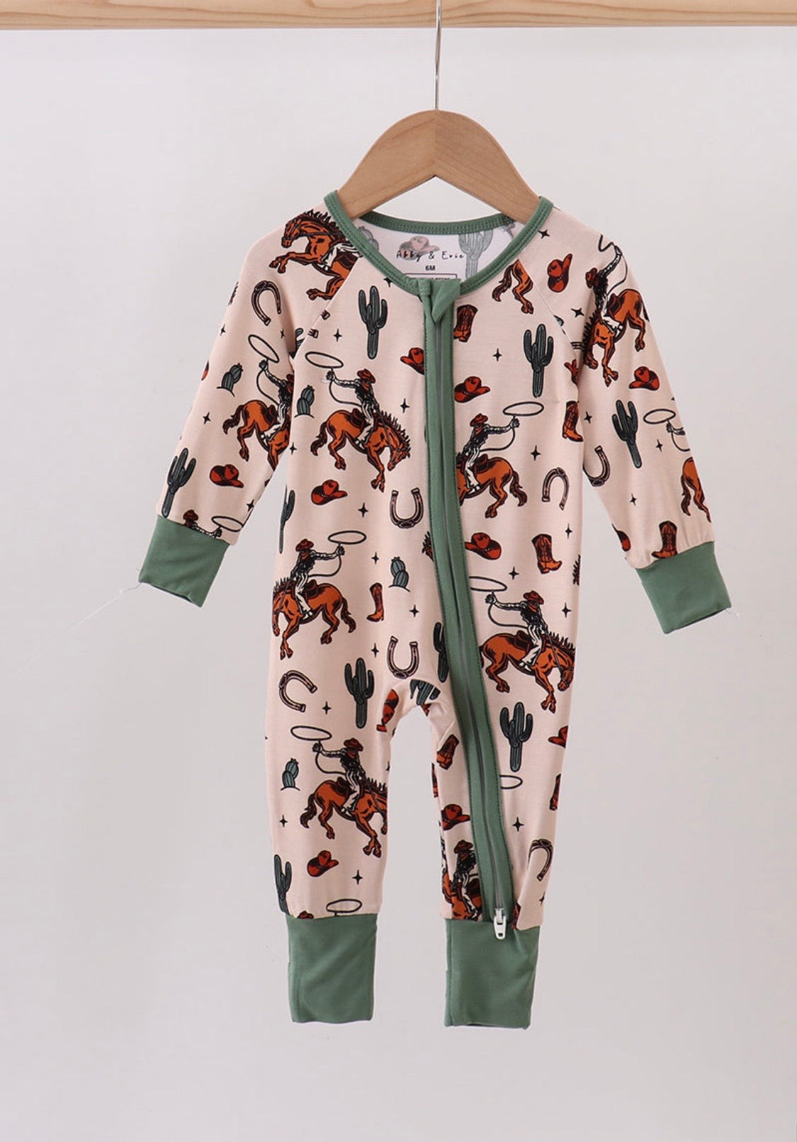 Cowboy Print Bamboo Romper