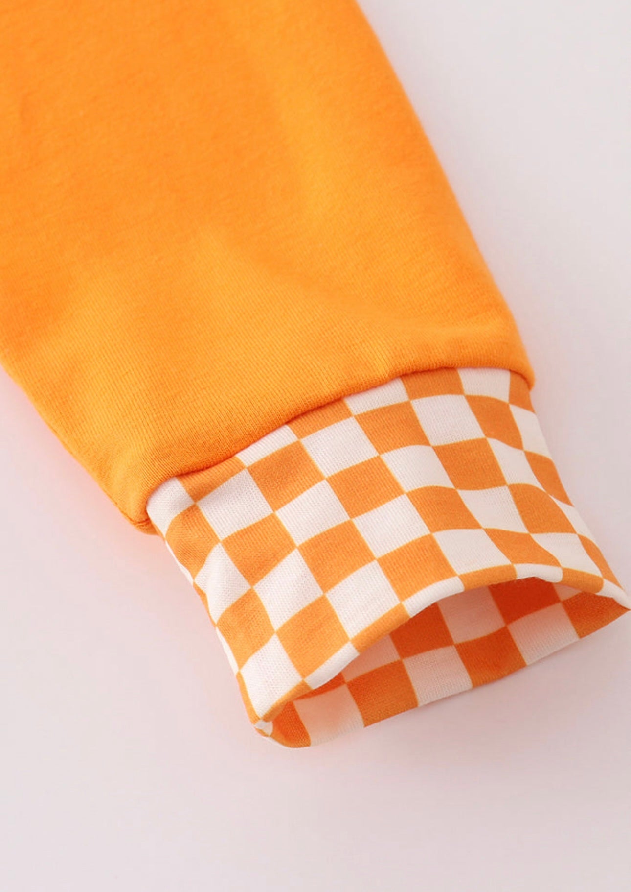 Orange Embroidery Checkered Tennessee Set