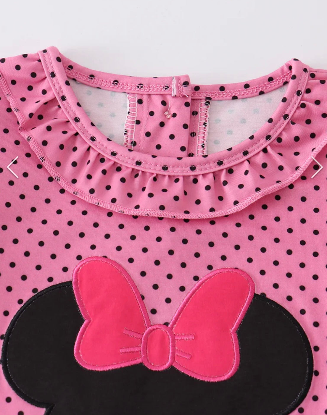 Pink Polka Dot Minnie Applique Set