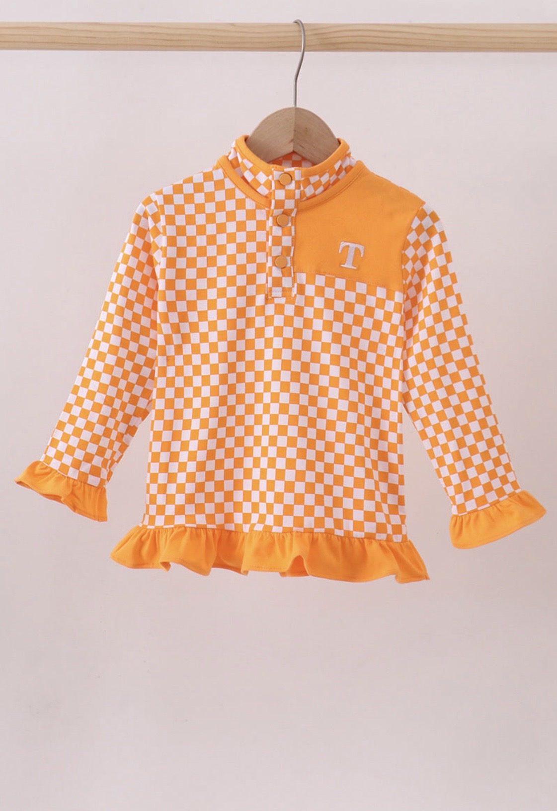 Tennessee Checkered Ruffle Pullover