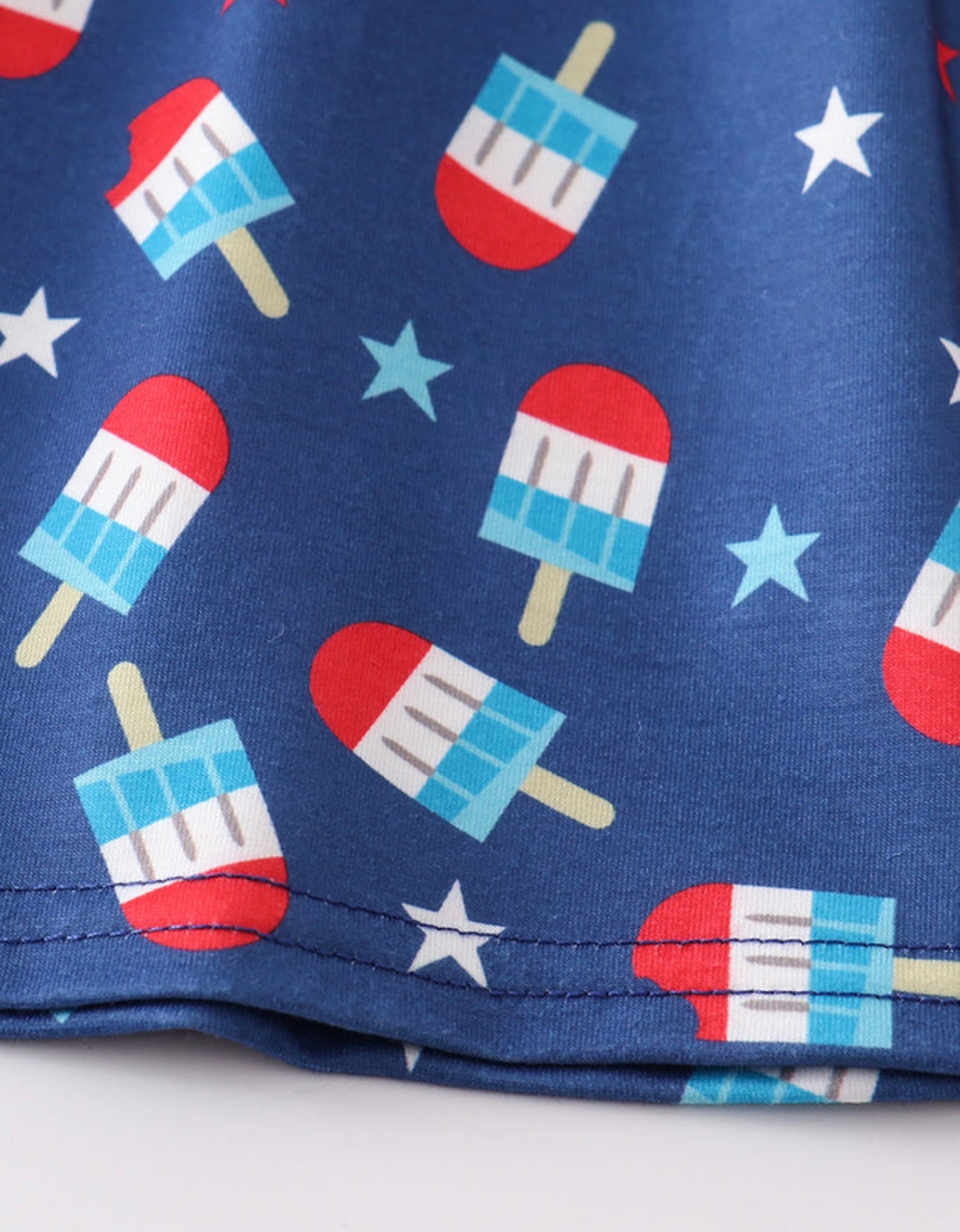 Patriotic Popsicle Embroidery Strap Dress