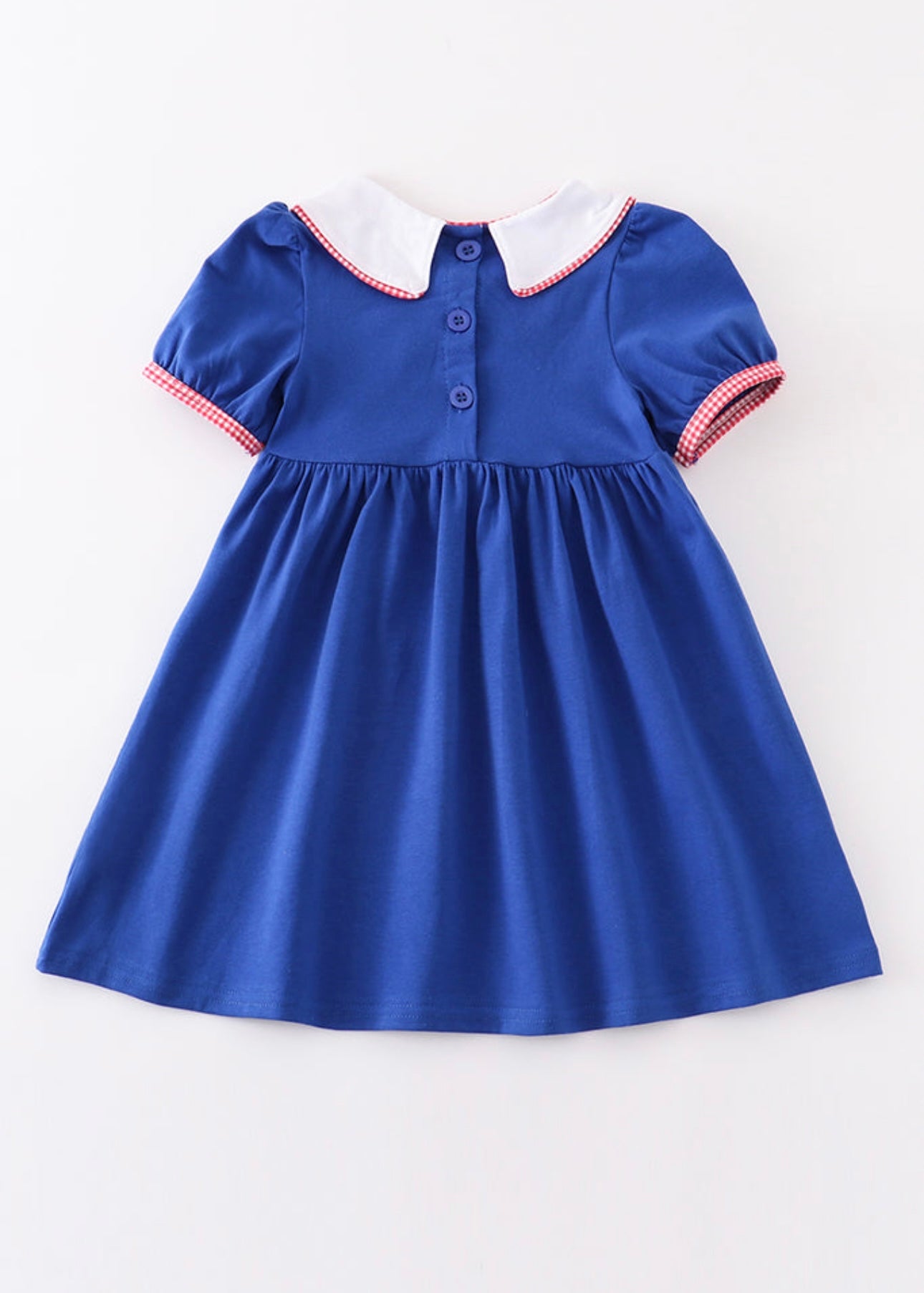 Blue School Bus Embroidery Dress