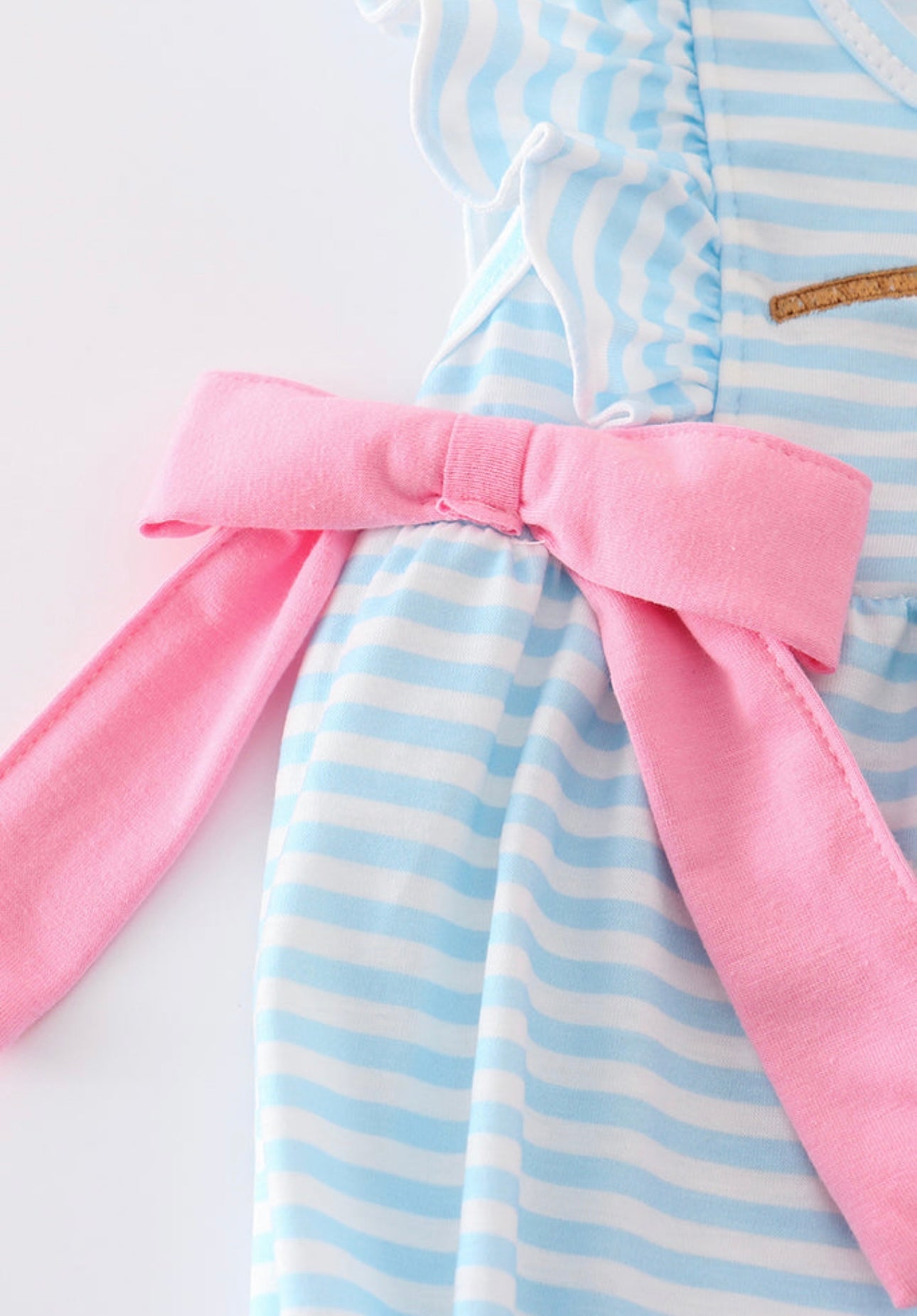 Blue Stripe Fishing Applique Bubble