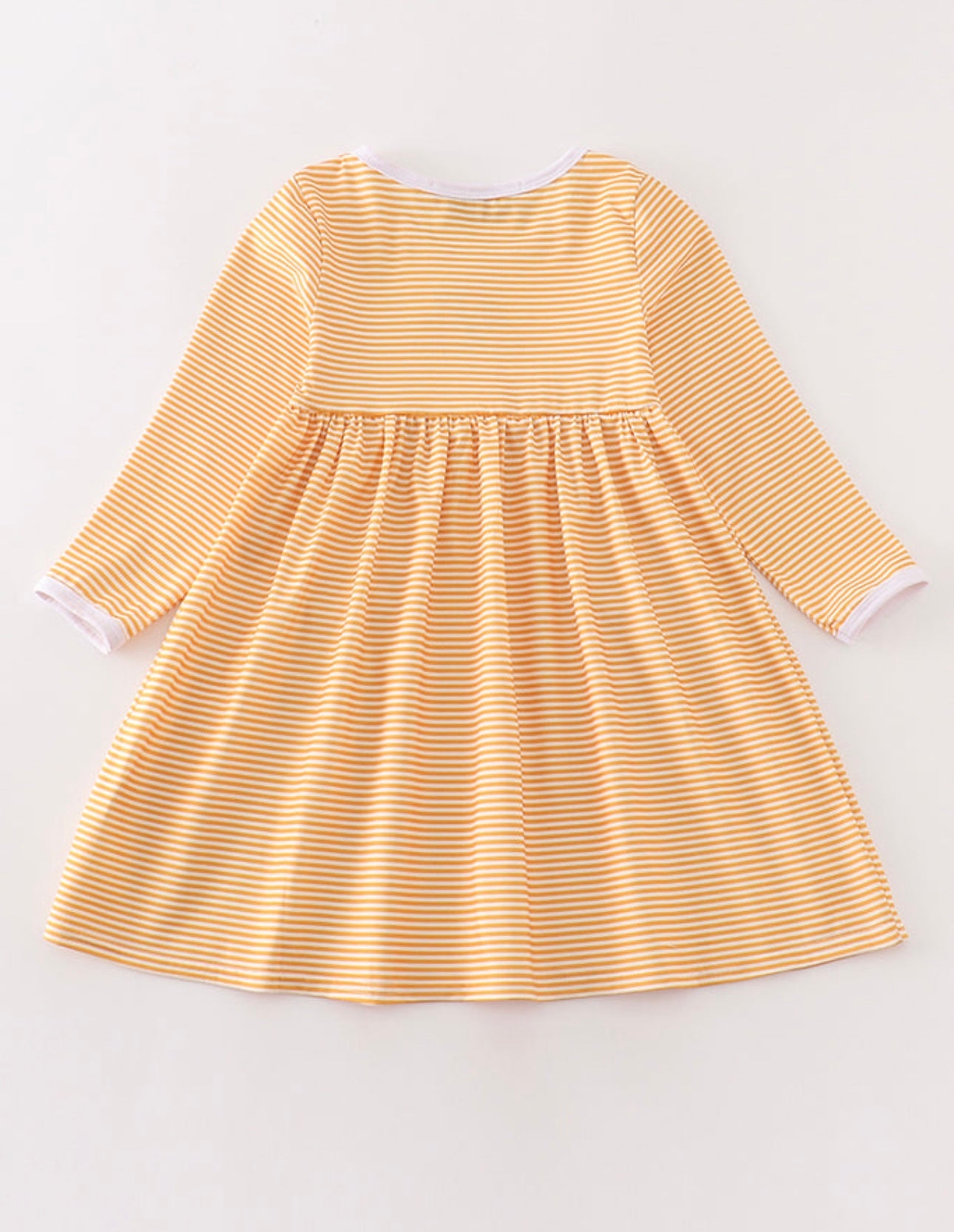 Orange Striped Cheerleader Embroidered Dress