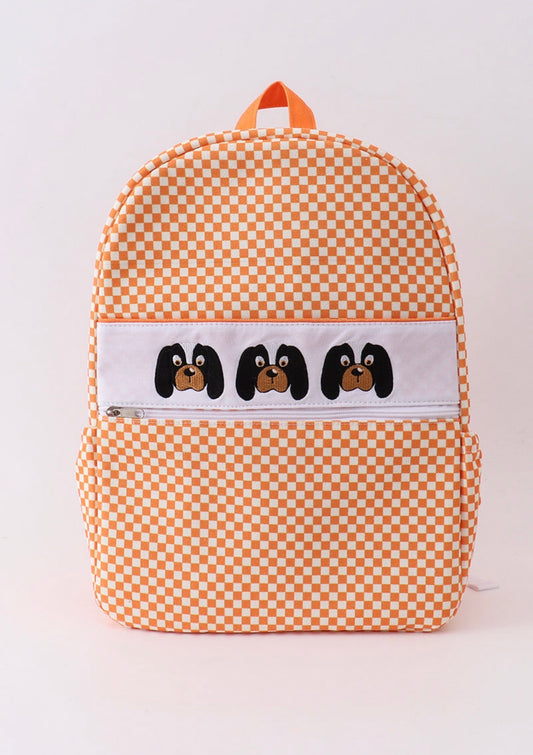 Checkered Embroidery Backpack