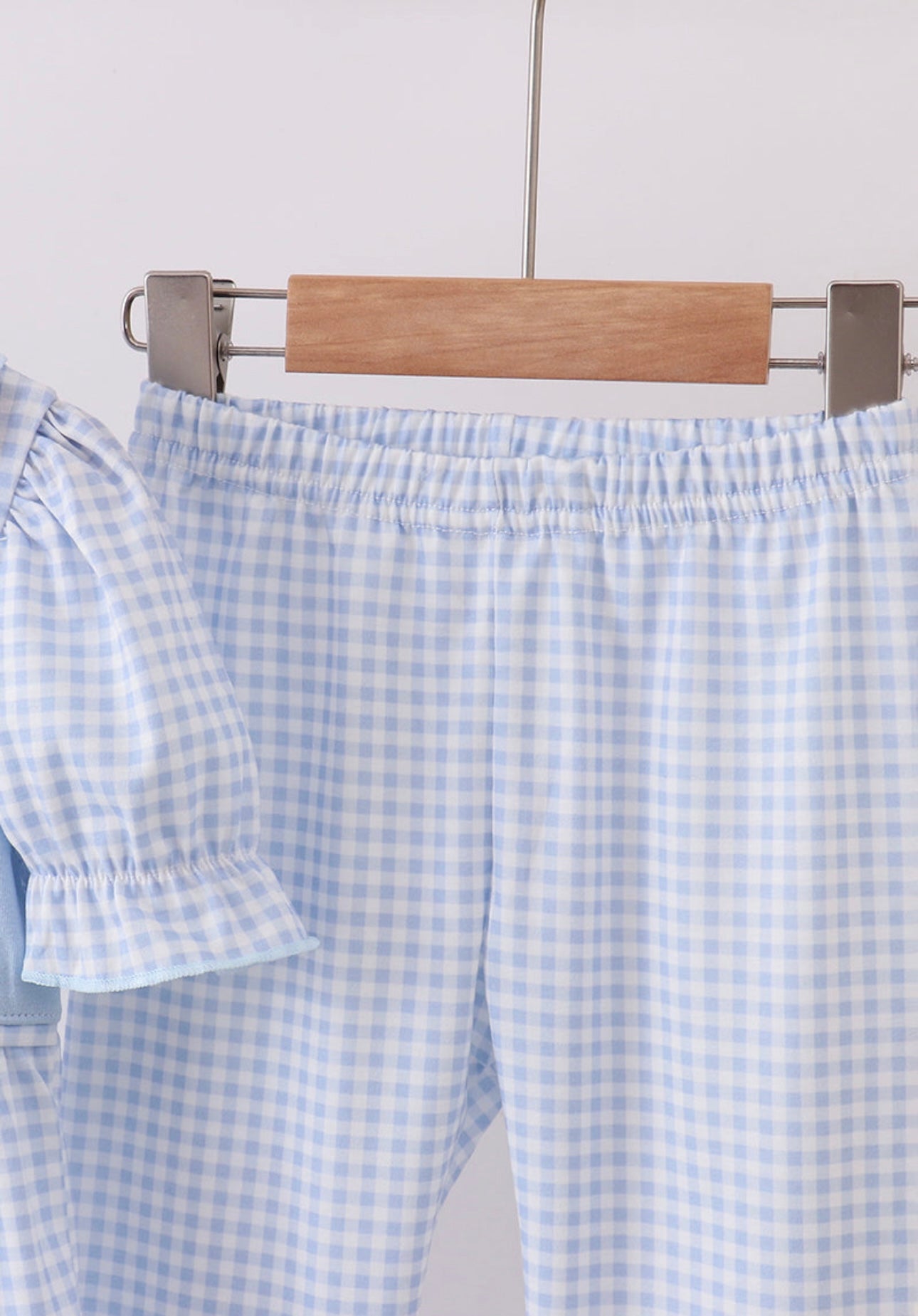 Blue Nativity Embroidery Pants Set