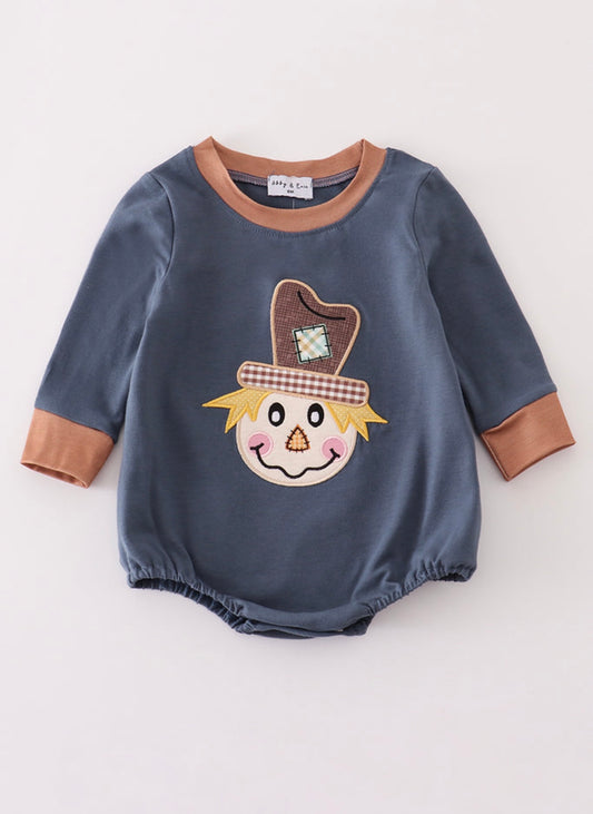 Navy Scarecrow Applique Bubble