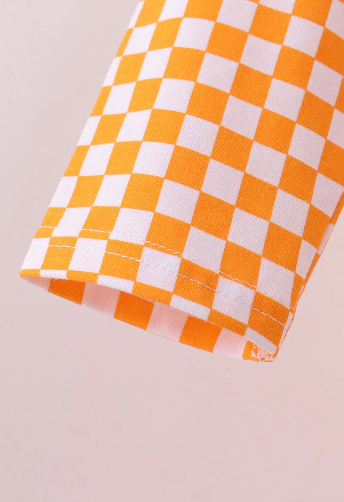 Orange Checkered Tennessee Embroidery Top
