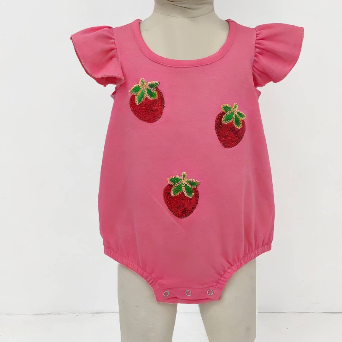 Strawberry Sequin Baby Romper