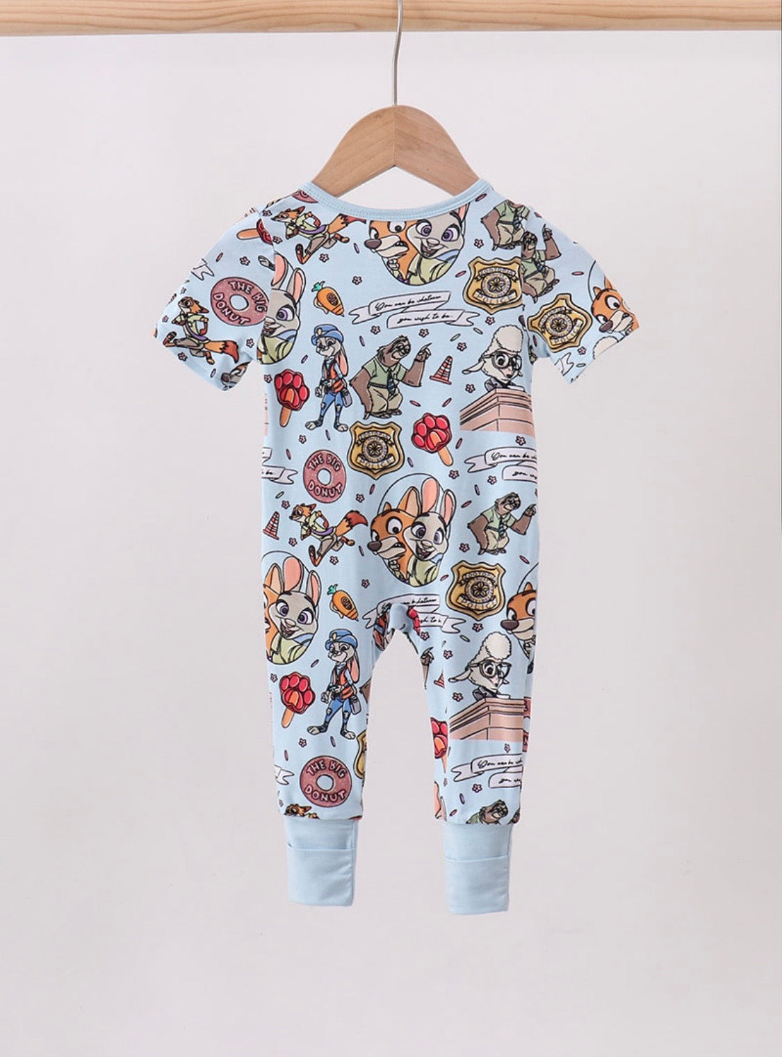 Blue Character Bamboo Romper