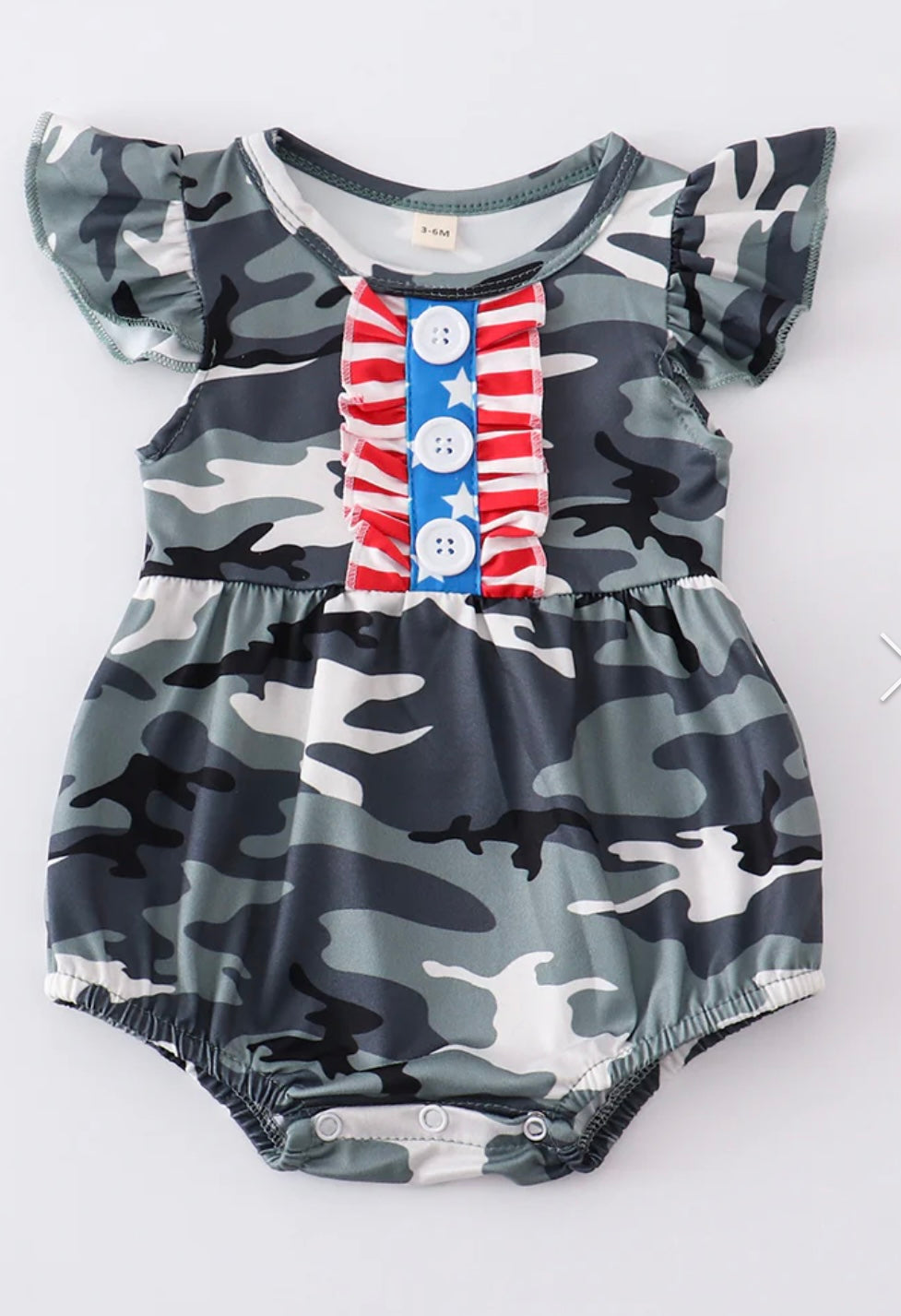 Camo Flag Ruffle Bubble