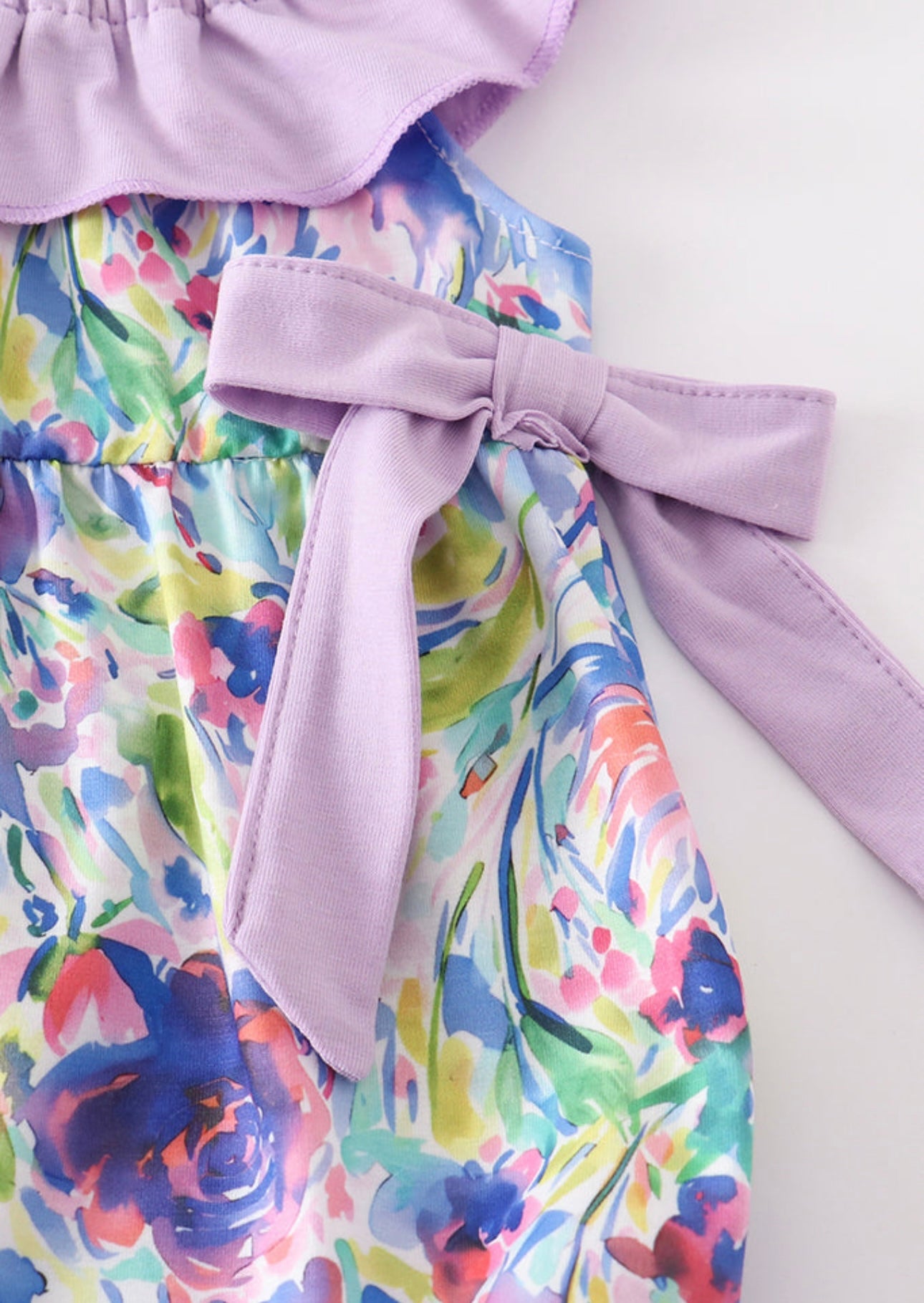 Purple Floral Print Romper