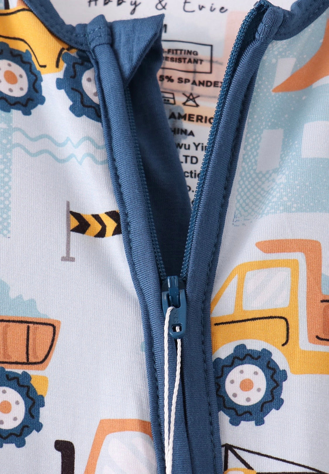 Little Construction Crew Bamboo Zip Romper 🚜💙🚧
