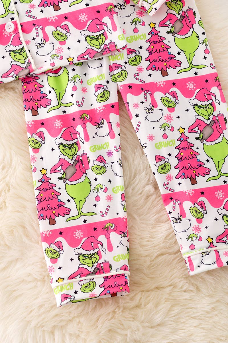 Christmas tree & Grinch printed pajamas