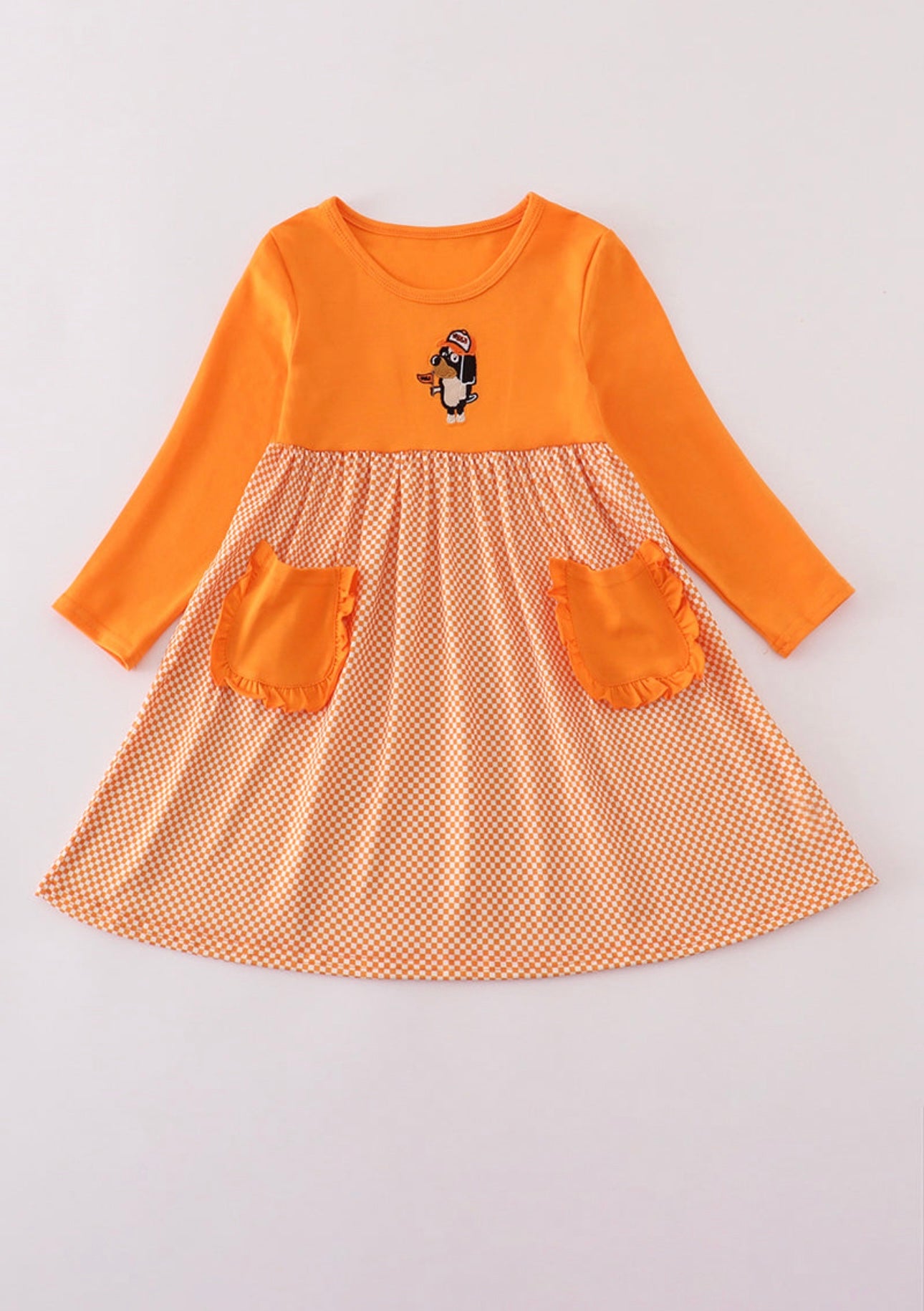 Orange Go Vols Applique Dress