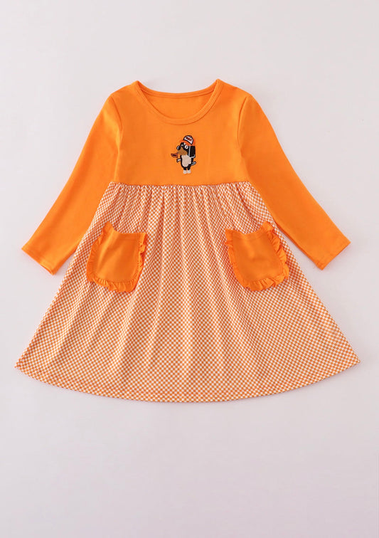 Orange Go Vols Applique Dress