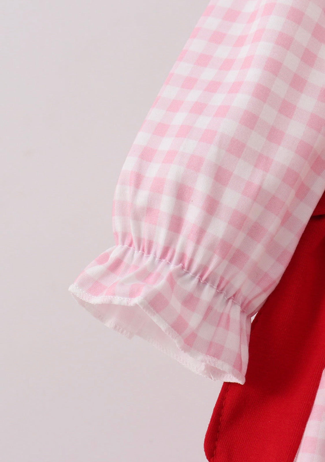 Pink Gingham Bow Embroidery Bubble