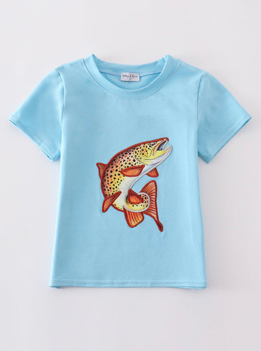 Blue Fish Applique Shirt