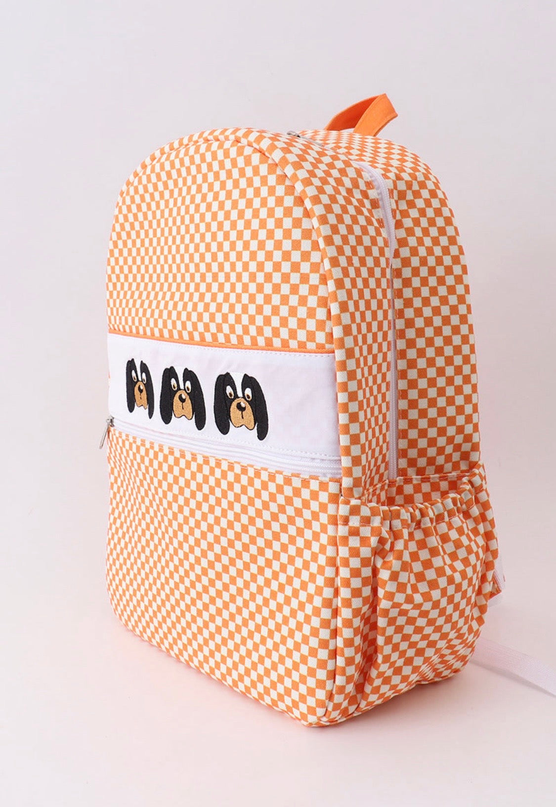 Checkered Embroidery Backpack