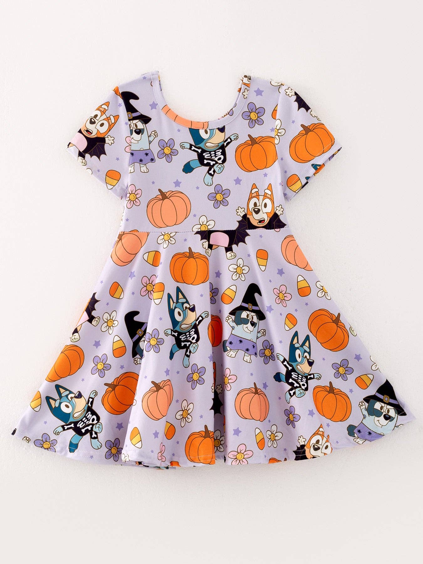 Halloween Bluey Girls Pumpkin Print Dress