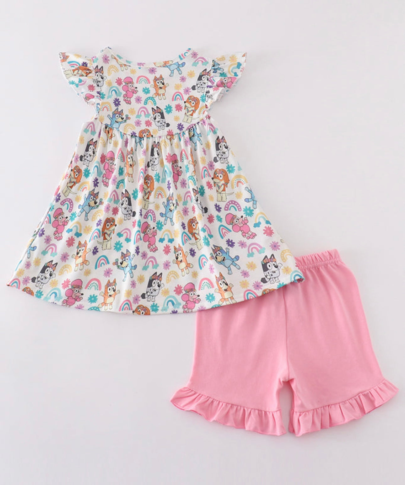 Pink Rainbow Bluey Print Set