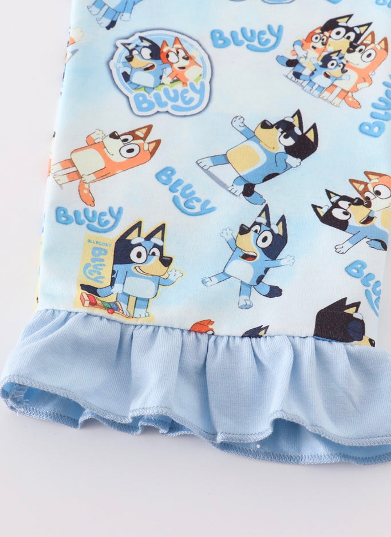 Blue Bluey Ruffle Pajamas Set