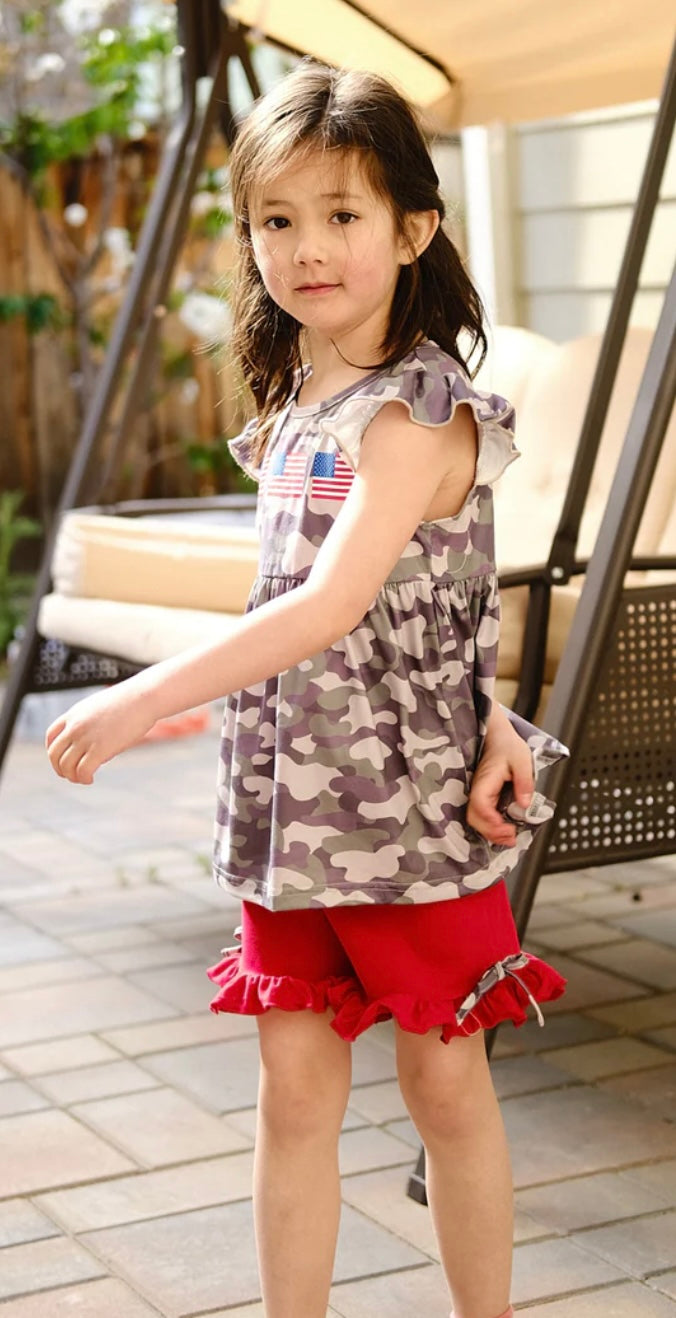 Camo Flag Girl Set