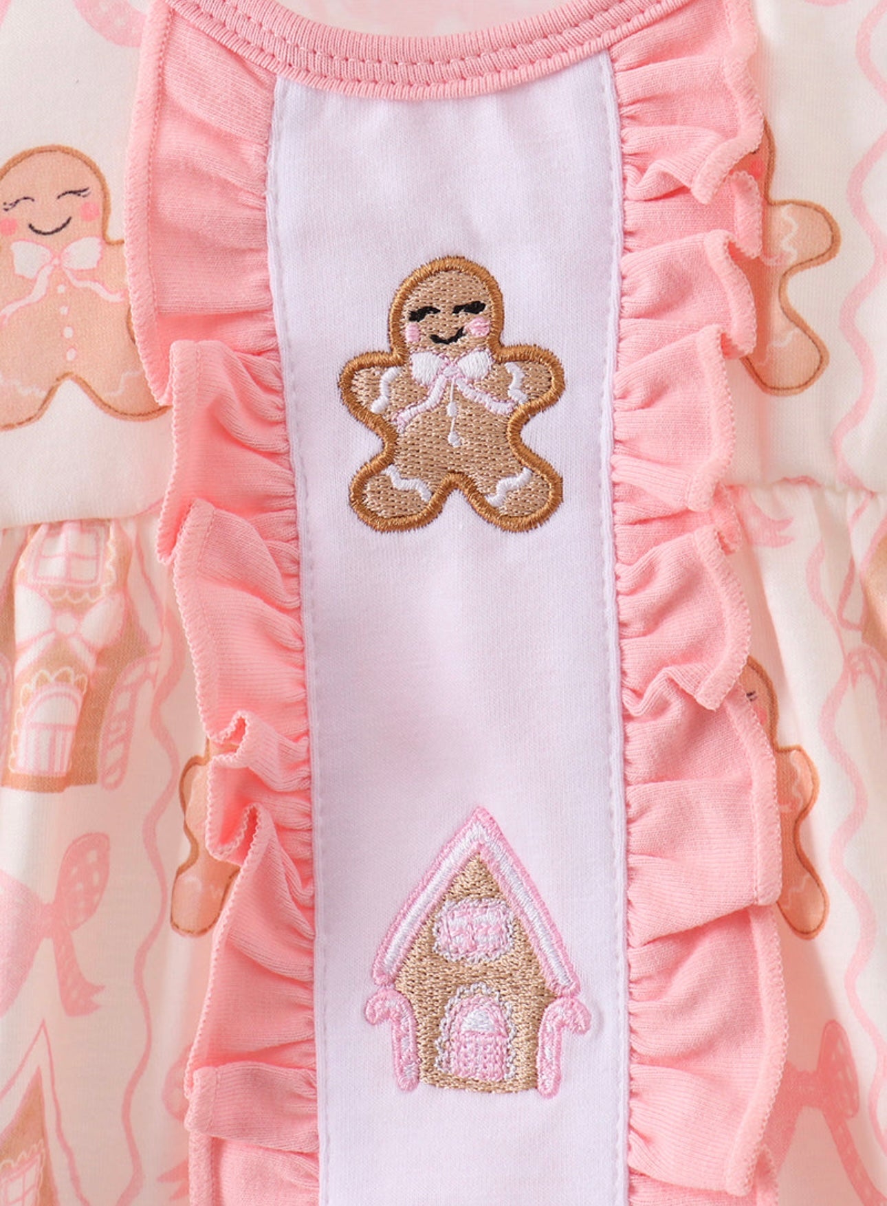 Pink Gingerbread Ruffle Bloomer Set