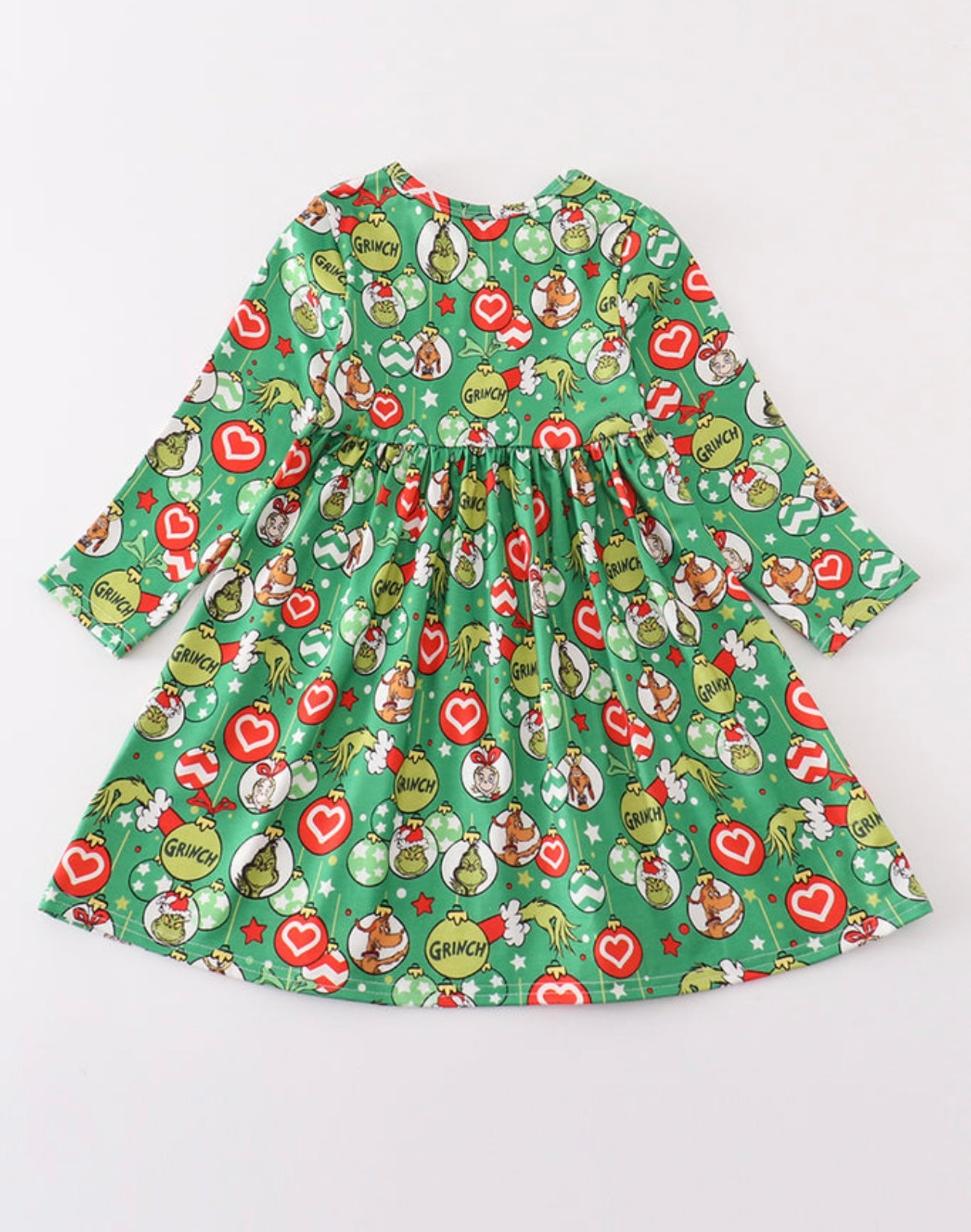 Green Grinch Print Dress