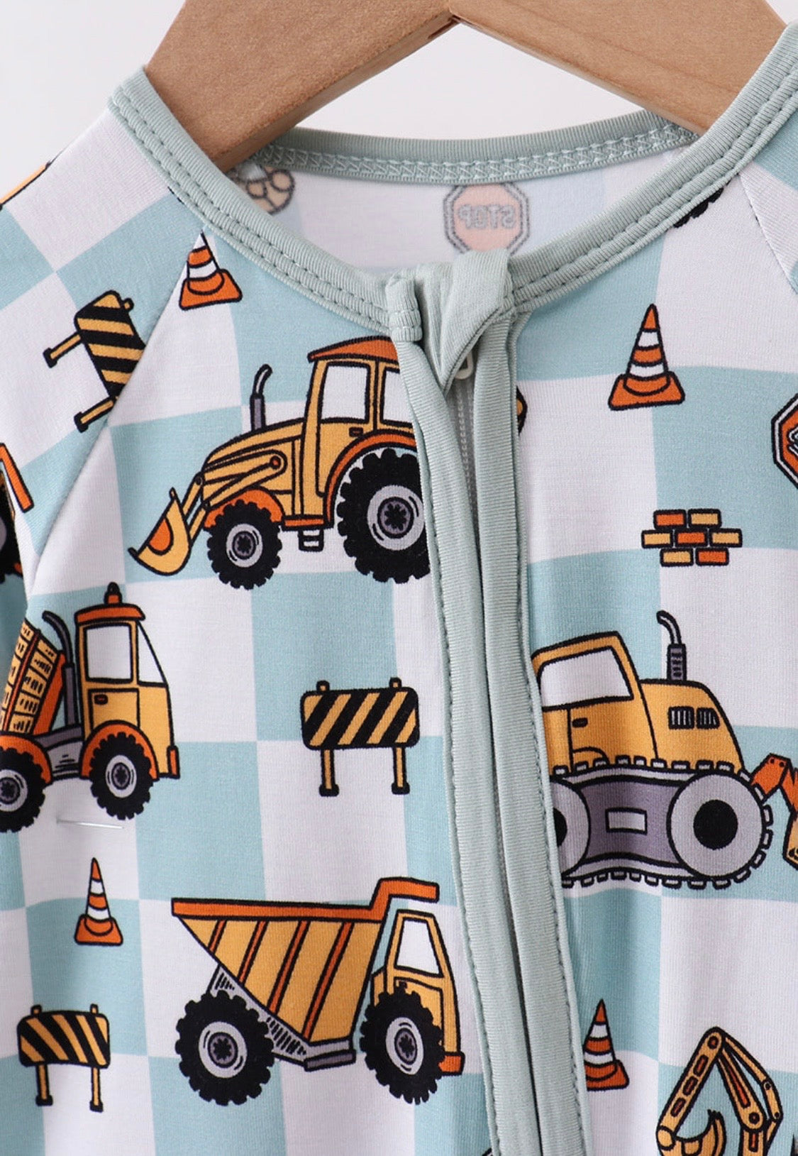 Green Excavator Bamboo Romper