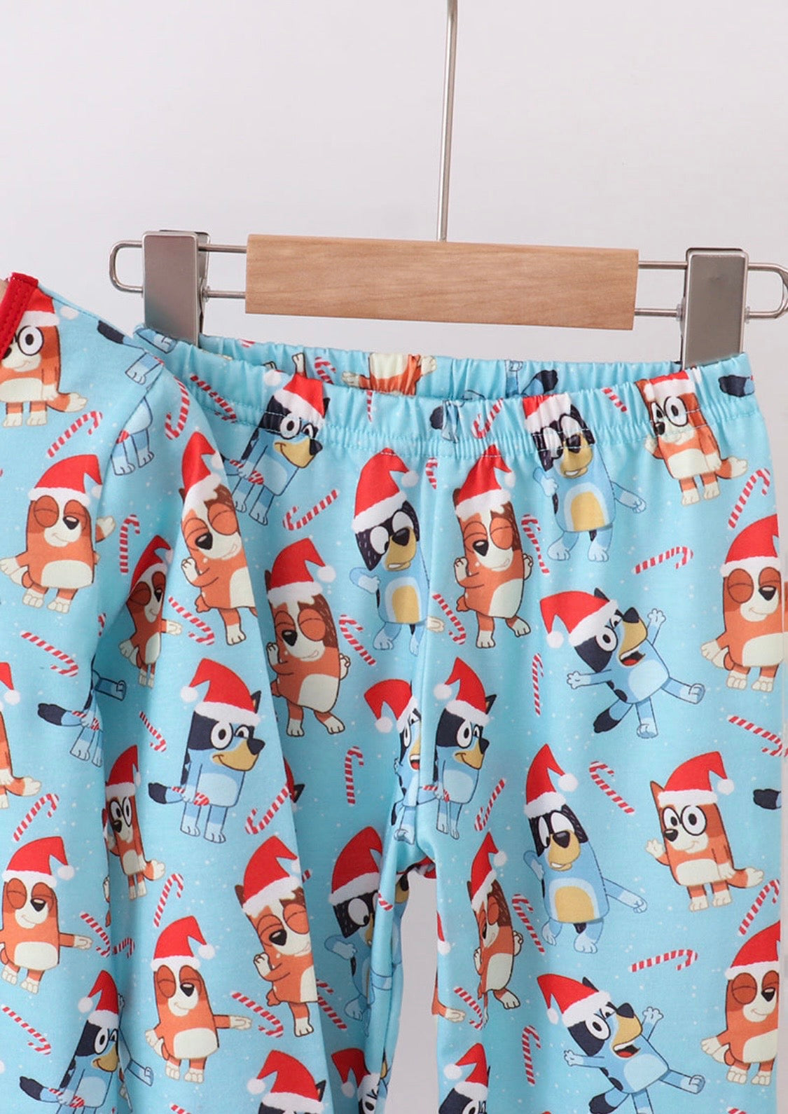 Blue Christmas Bluey Ruffle Pajamas