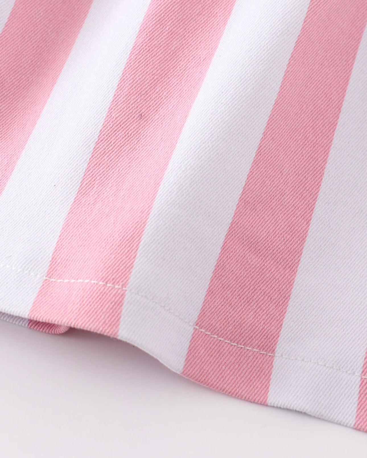 Pink Stripe Denim Overall Dress